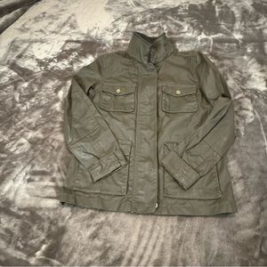 J crew washed and aged jacket sz sx olive green